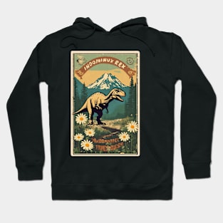 Vintage Camping with Indominux Rex Retro 80s Hiking Buddy Hoodie